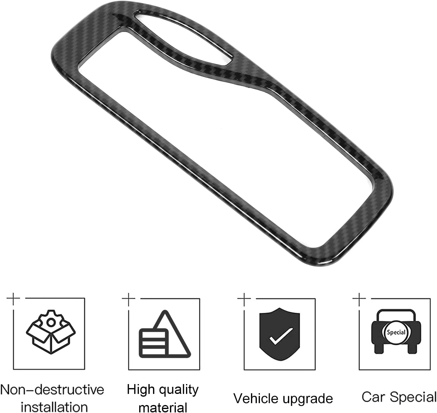 CheroCar for Jeep Grand Cherokee Center Console Gear Shift Panel Trim Cover Interior Accessories Decorative for Jeep Grand Cherokee 2016-2025 (Carbon Fiber)