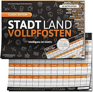 DENKRIESEN DEN40808 Stadt Land Full Post Pad (DIN A3) XXL Board Game, Mehrfarbig
