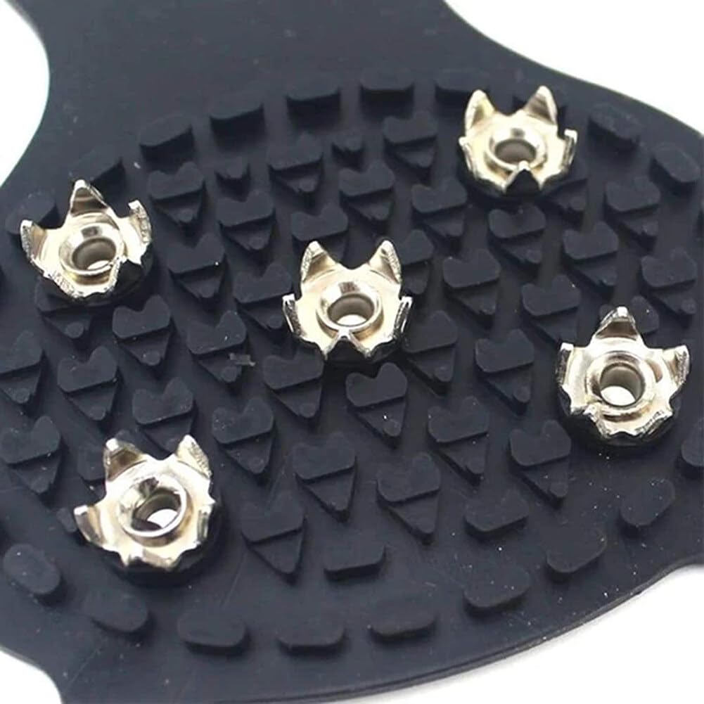 1 Coppia di Punta Antiscivolo Universale per Scarpe con 8 Chiodi in Acciaio, Attrezzatura da Alpinismo in Silicone, Adatta per la Neve (L