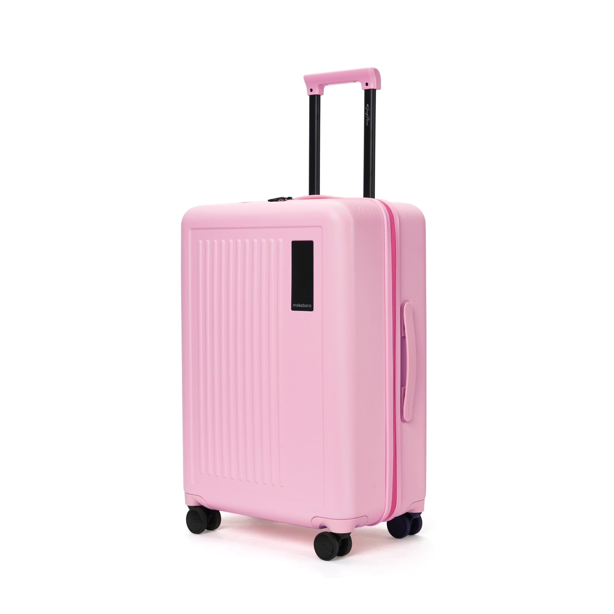 MOKOBARA Transit Check-in Trolley Bag 64cm 65L Pink | Lightweight Polycarbonate Hardshell 360° 8 Silent Ninja Wheels Combination TSA Lock Premium Zipper 7-14 Days Travel Suitcase