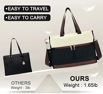 PASMAN Lunch Bag for Women, 15.6 Laptop Tote with Insulated Lunch Box Compartment for Nurse, Teacher Work Office Outdoor