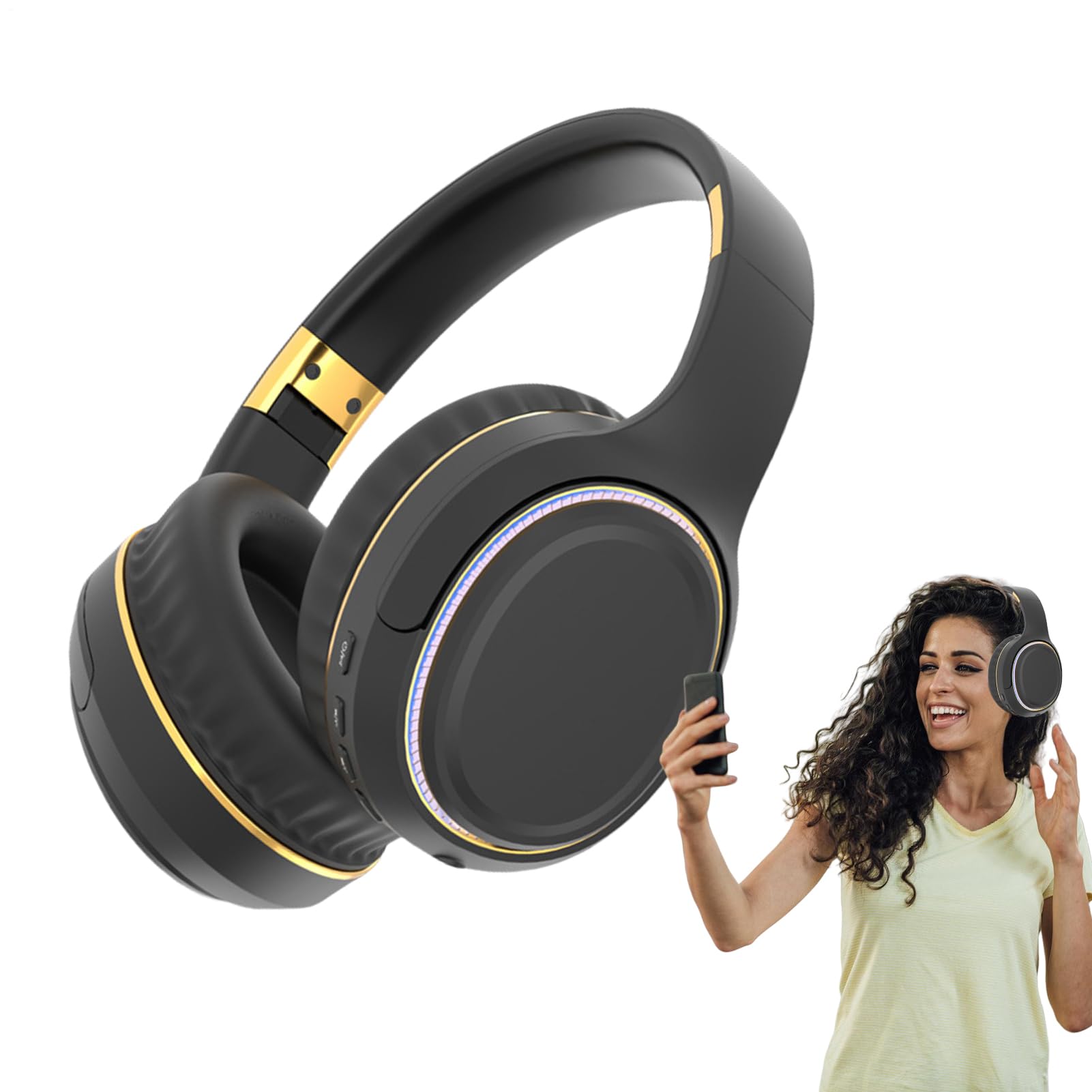 Słuchawki okołouszne Przenośne stereo z oświetleniem