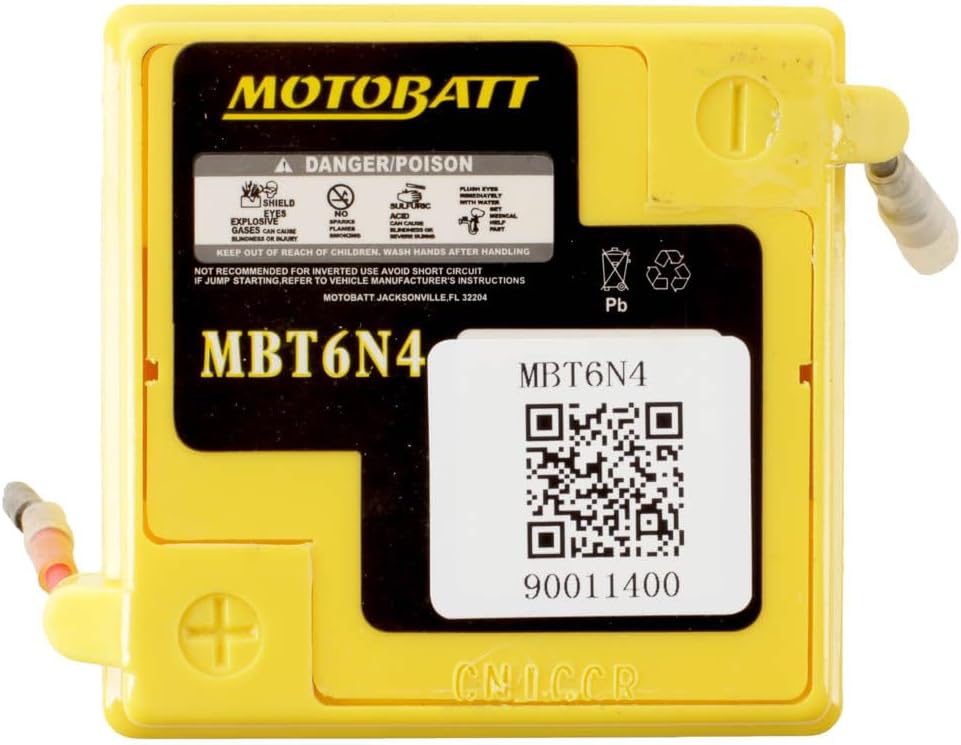 Replacement For Motobatt MBT6N4 6V 4Ah Motorcycle Battery Replaces 6N4-2A