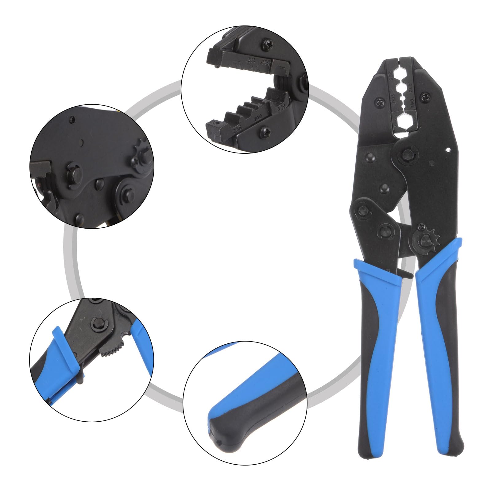 QUARKZMAN Cricchetto pinze pinze Utensile per Crimpatura RG58 RG59 RG62 RG6 .255" .213" .100" .068" .324" Cavo Coassiale BNC Connettore