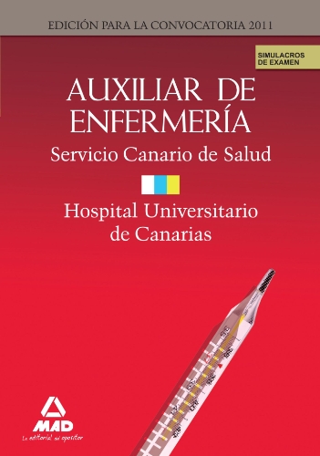 Portada de Auxiliares de Enfermería, Servicio Canario-Hospital Universitario de Canarias. Simulacros de examen