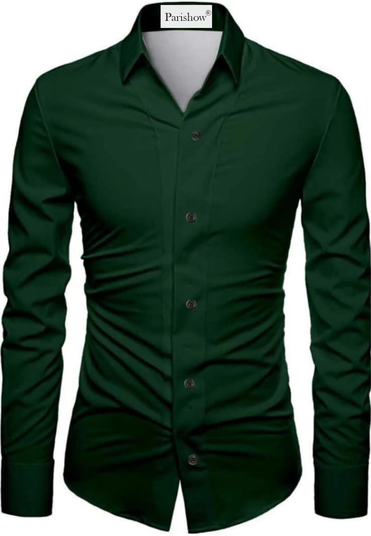 Polycotton Solid Shirt Fabric (Unstitched) PJE-Ushirt Green-1-picture-20