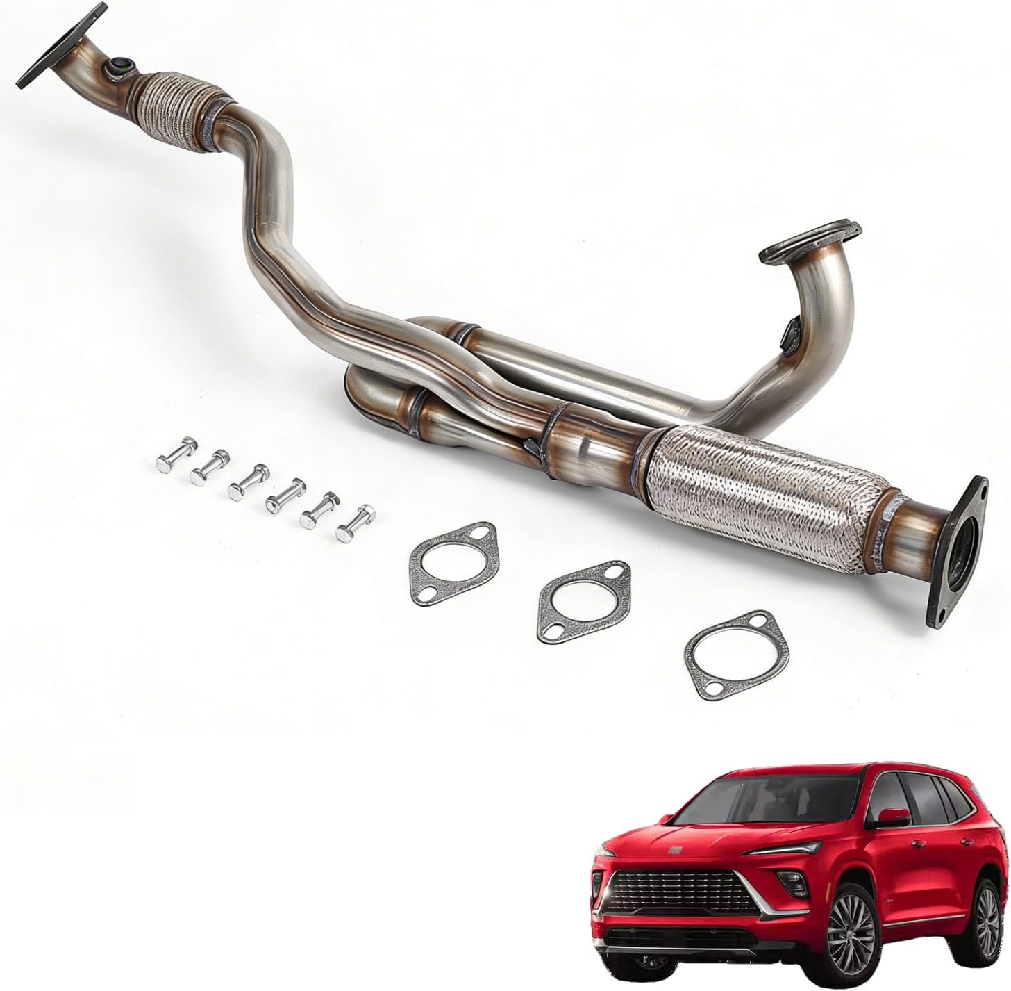 Razstdala 50484 Flex Exhaust Pipe - 100% Match OEM For 2009-2017 Buick Enclave 2009-2017 Chevrolet Traverse 2009-2010 Saturn Outlook 2009-2016 GMC Acadia 2017 GMC Acadia Limited BE01F