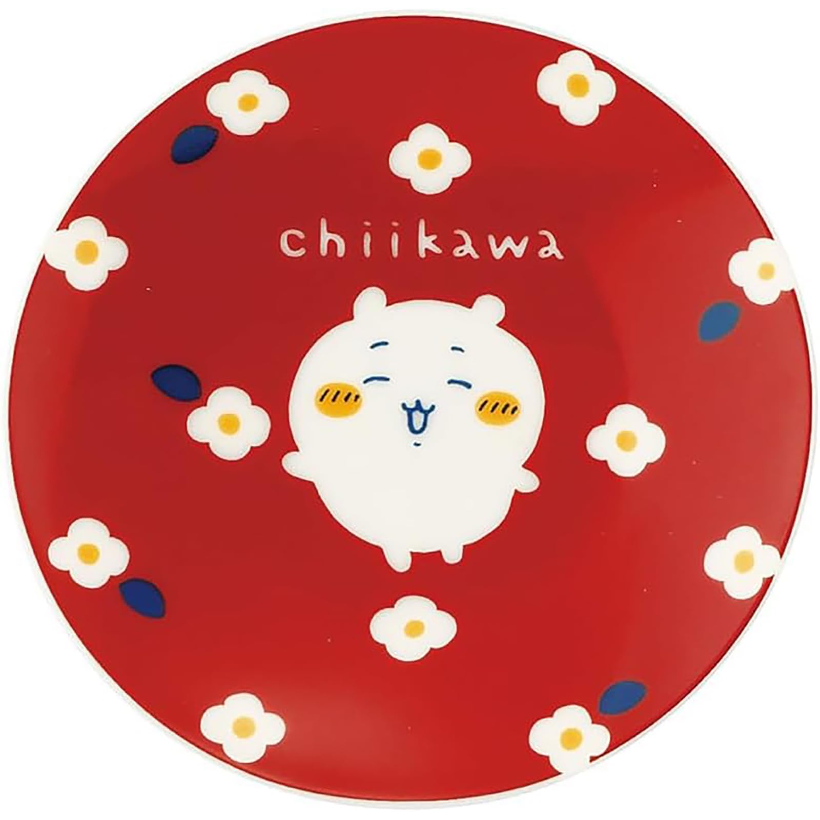 Chiikawa Official Bean Plate Small Dish 3.5in Ceramic Flower Garden Red