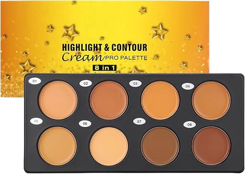 Concealer Palette 8-Shade Long-Wearing Full Coverage Cosmetics