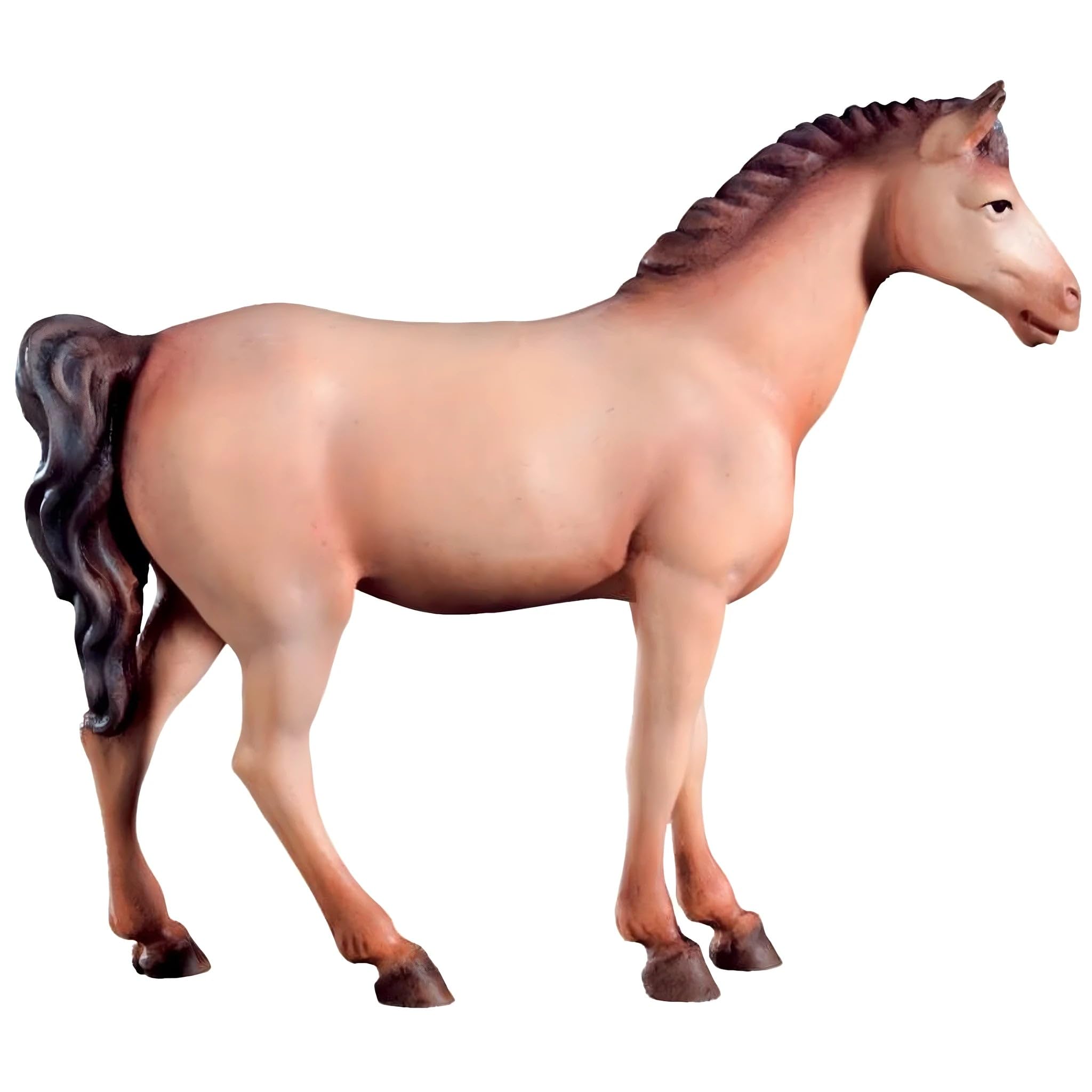 Carved White Horse Figurine in Colored Maple Wood by Dolfi