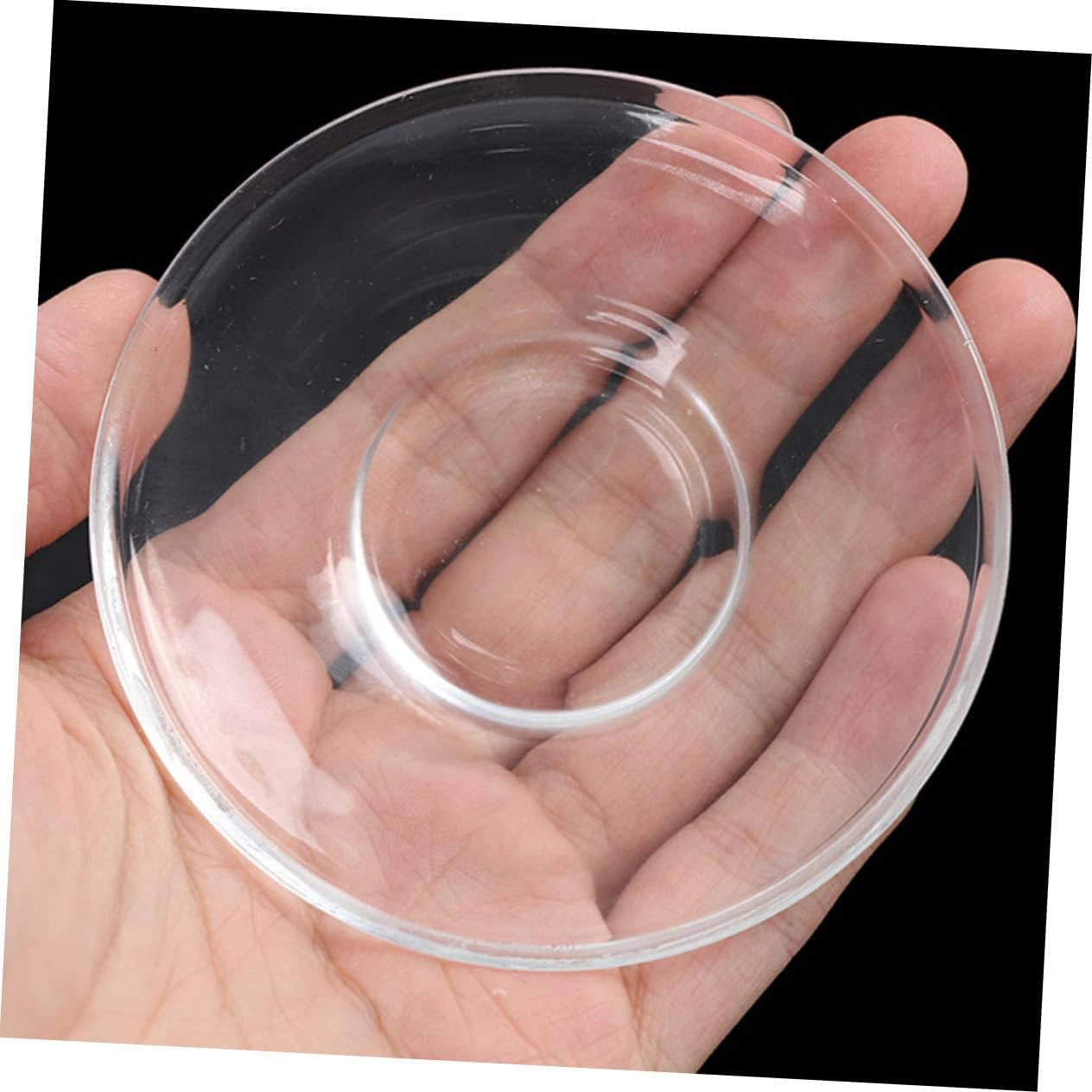 Glass Tea Saucers Set of 4 Round 3.54 Inch Clear Plates for Coffee Espresso Decorative Snack Storage Dishes Home Restaurant Use