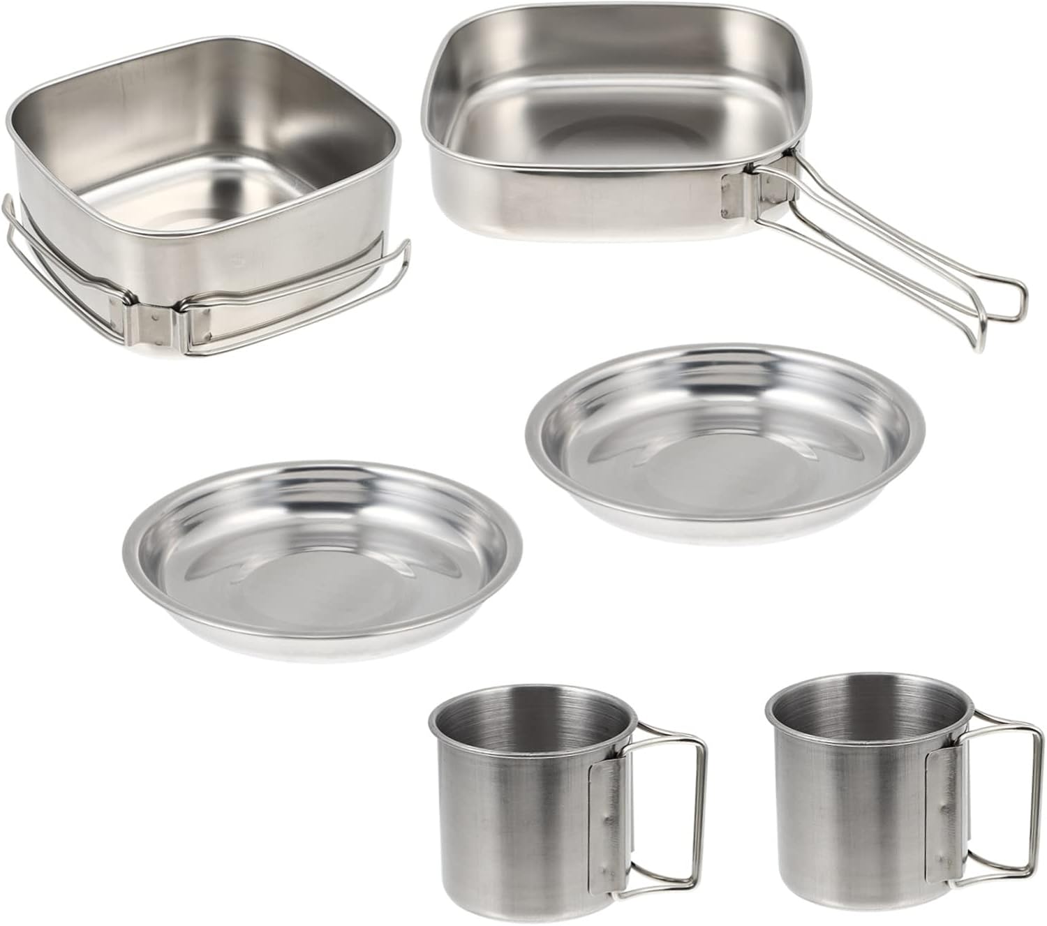 INOOMP 1 Set Stainless Steel Pot Portable Utensils Set
