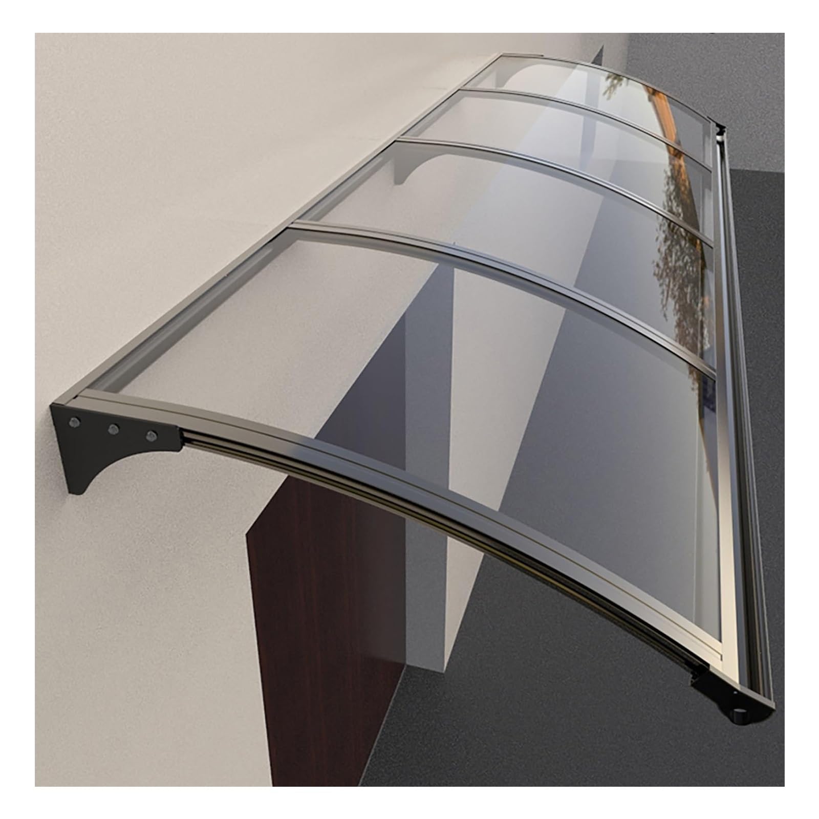 Vordach HaustüR Kunststoff Pultbogenvordach üBerdachung Transparent Fenster Markisen Polycarbonat-Vordach FüR HaustüR Transparentes Pultbogenvordach Dicke Pultbogenvordach TüRdach(55*150cm/22*59in)