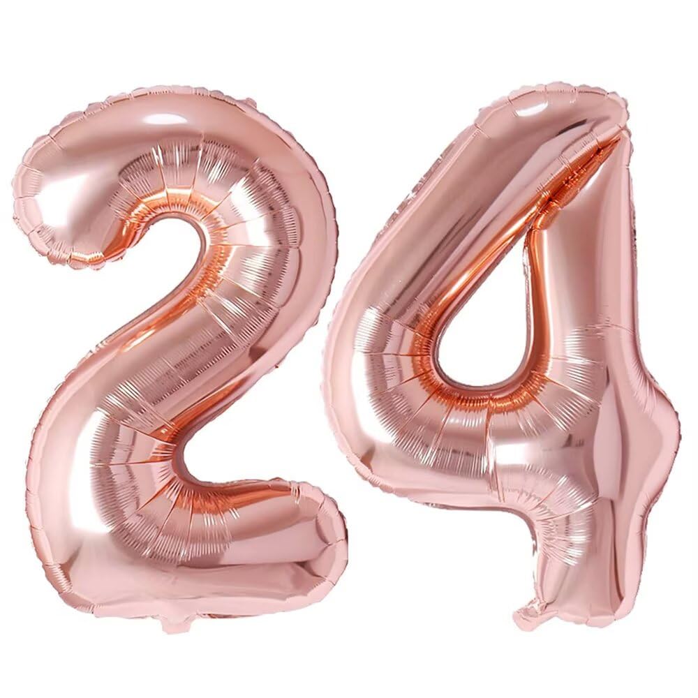 Number 24/42 Balloon Rosegolden Balloon 24/42 Birthday Party Foil Balloon 24/42 Party Deco Support Helium-40inch