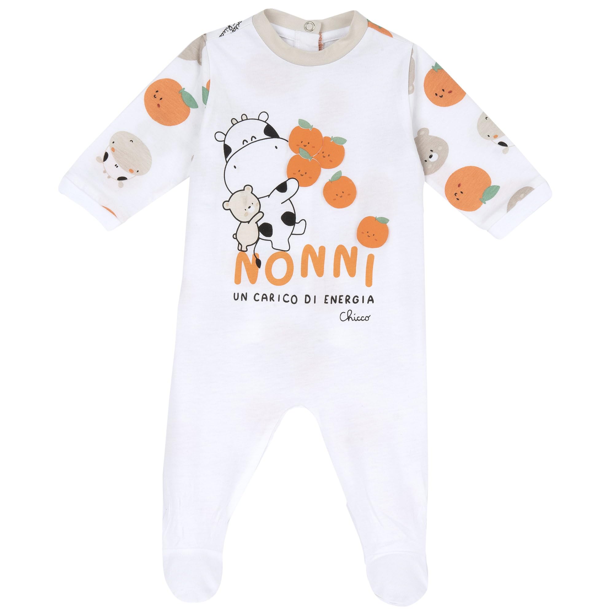 Chicco, Tutina Neonato/Neonata, con Comoda Apertura Posteriore con Bottoncini, 100% Cotone, Lavabile in Lavatrice, Abbigliamento Neonato/Neonata 0-24 Mesi, Designed in Italy