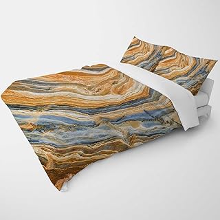YANFENQI Twin Size Printed Duvet Cover Marble Patterned Fall Bedding for Kids Teens Adults (Twin,68