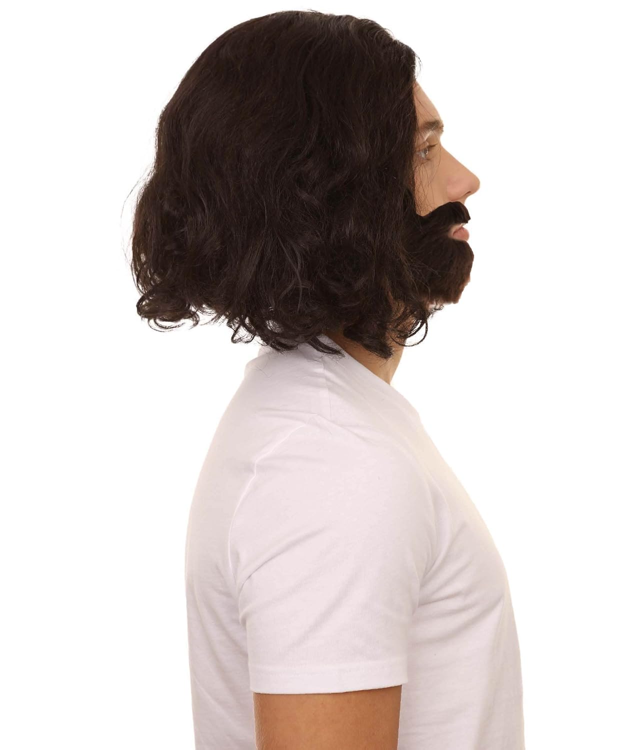 Adult Men's Medium Length Curly Halloween Cosplay Party Sophisticated Scholar Gentleman Knight Costume Wig, Synthetic Fiber Soft Hair,