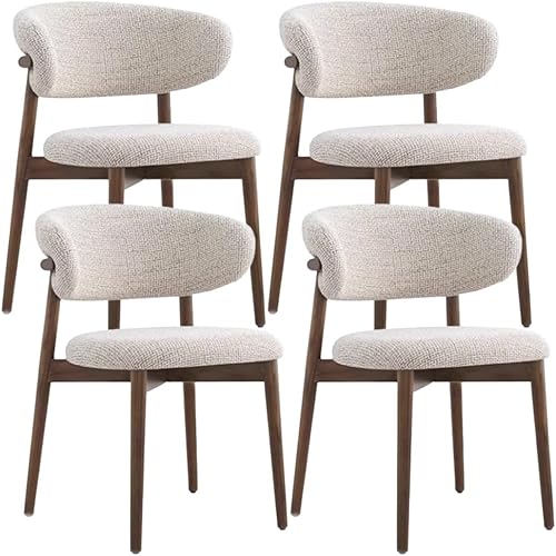 Miniatura 13 de YVYKFZD Juego de sillas de comedor, sillas de cocina de madera maciza, silla de comedor tapizada con respaldo curvo, silla de sala de estar sin