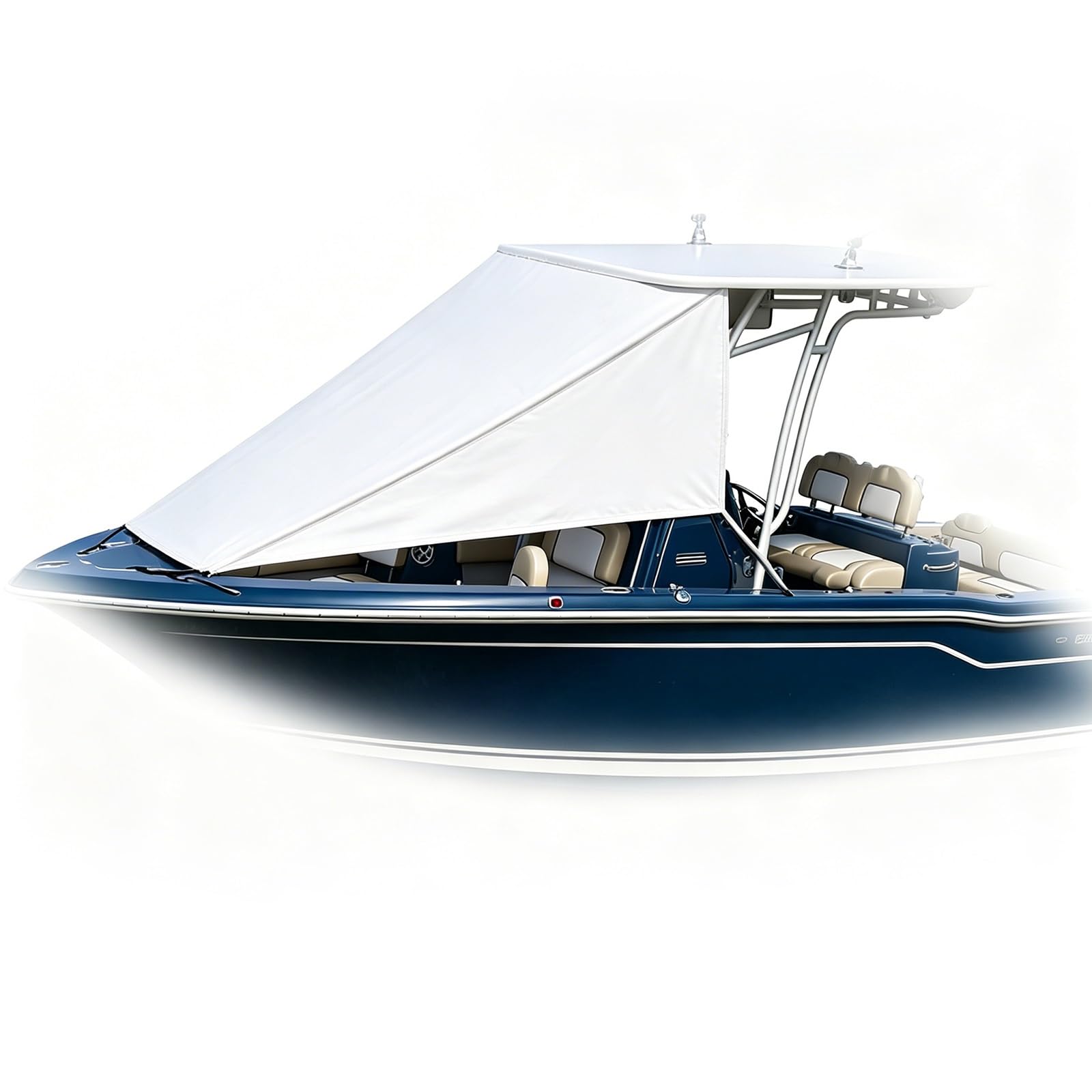 Adjustable T-Top Boat Bimini Top Shade Cover, Waterproof UV Protection Canopy, 7 Colors Optional, Universal Replacement Awning for Most Center Console Boats(White,275x305cm)