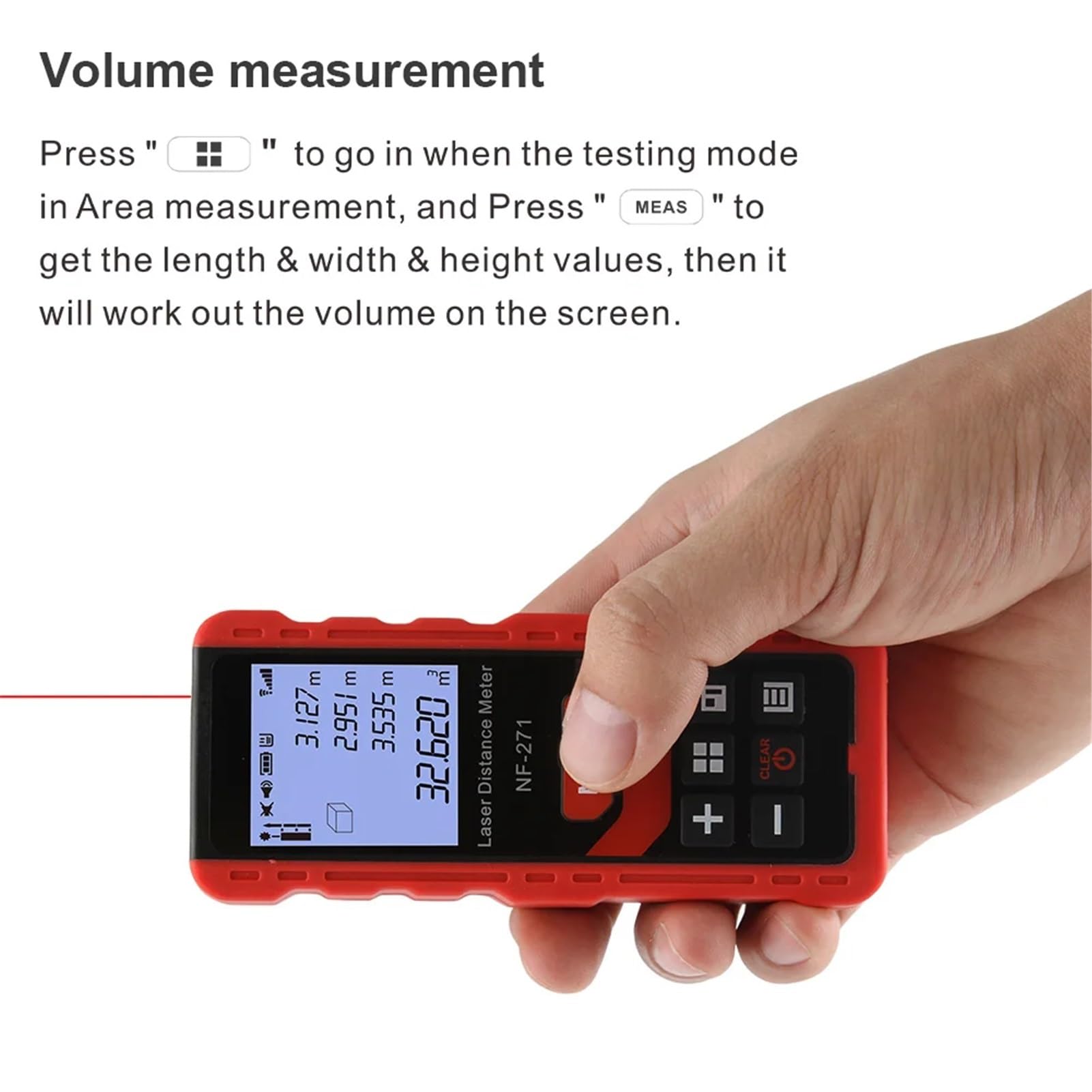 Laser Distance Meter 40M 80M Rangefinder Tape Range Finder Measure Device Digital Ruler Test Tool(NF-271-80m)