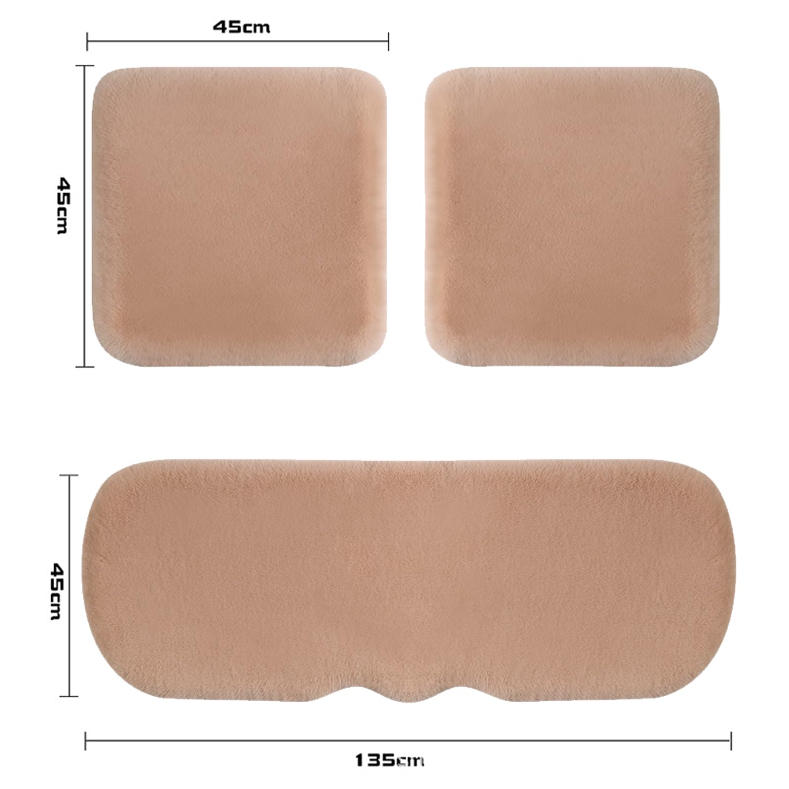 Cuscino per Seggiolino Auto in Peluche per Range Rover Evoque I L538 2015 2016 2017 2018, Invernale Soft Confortevole Antiscivolo Protezione per Sedile Cuscino Accessori,C/Beige