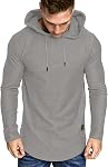 AIYINO S-5XL Sweat-shirt sport à capuche Athlétique Mode couleur unie pour homme