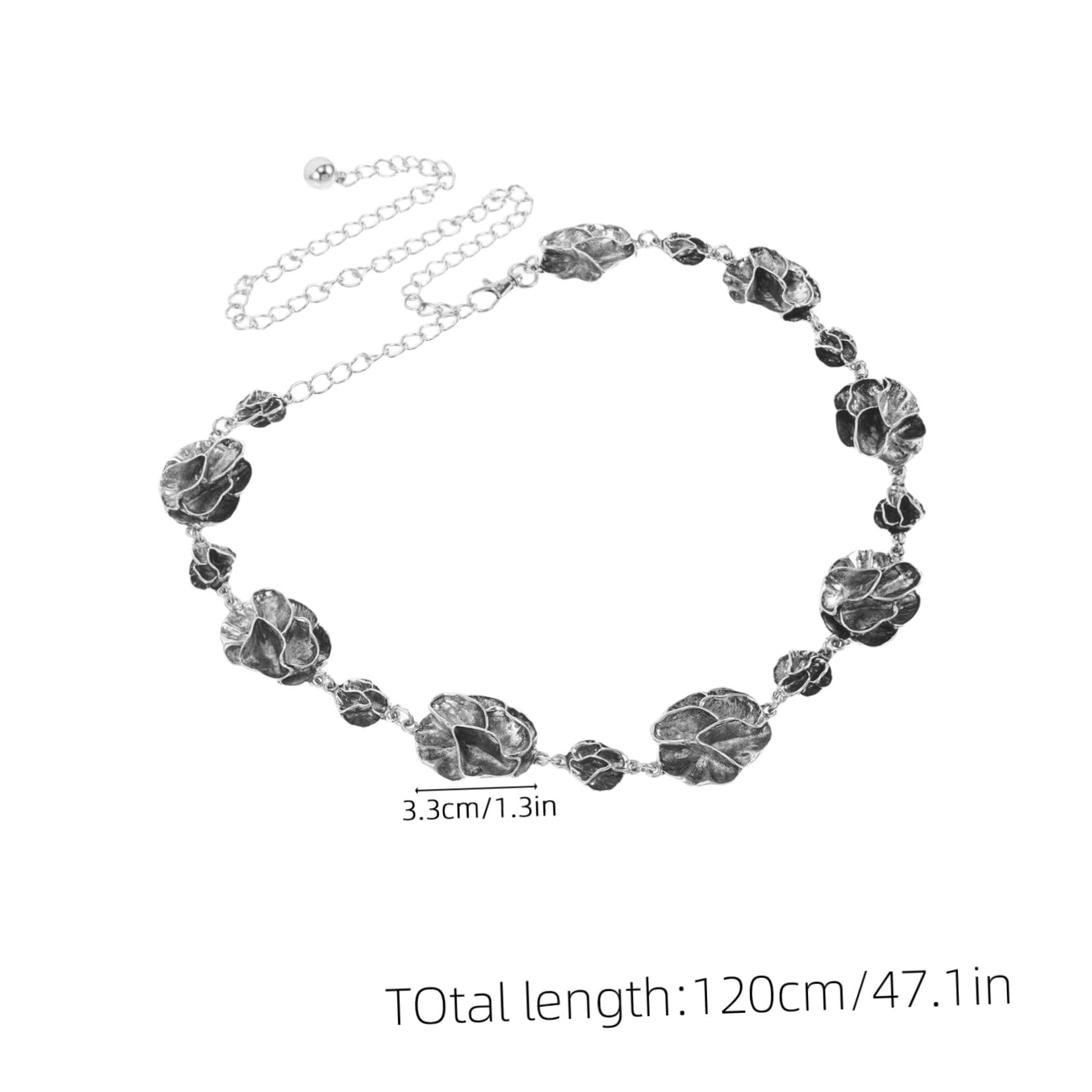 2 Piezas Cinturón de Cadena Metálica Ajustable Flores Diseño Apilable para Mujer Elegante Cinturón de Cintura para Vestidos Vaqueros y