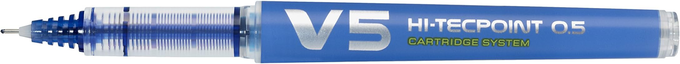 Pilot V5 Cartridge System Liquid Ink Rollerball 0.5mm Tip- Blue, Box of 10, BXC-V5-L-BG