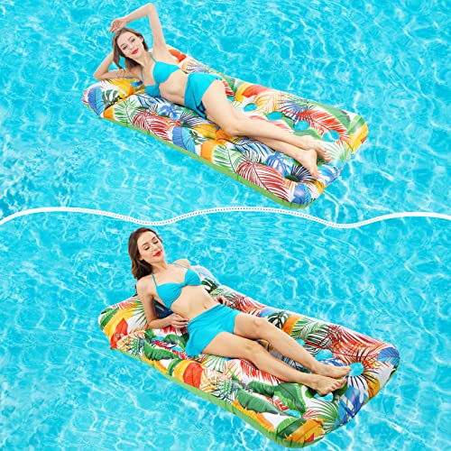 Fdspdo Pool Floats Adult Size, Oversized 72" X 34" Pool Floaties Lounger Floats Rafts, Inflatable Pool Float Lounger With Headrest Ultra-Comfort Suntanner And Staying Cool Pool Rafts For Adults #TOP6