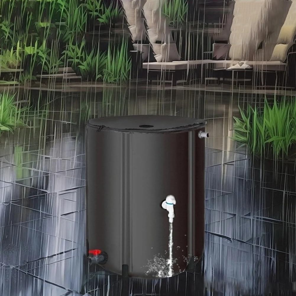 Tanque de Almacenamiento de Agua de Lluvia de 200L, Cubo de Agua para Riego de Jardines, Contenedor de Agua de Lluvia Plegable, Barril de Lluvia para Recolección de Agua de Lluvia.