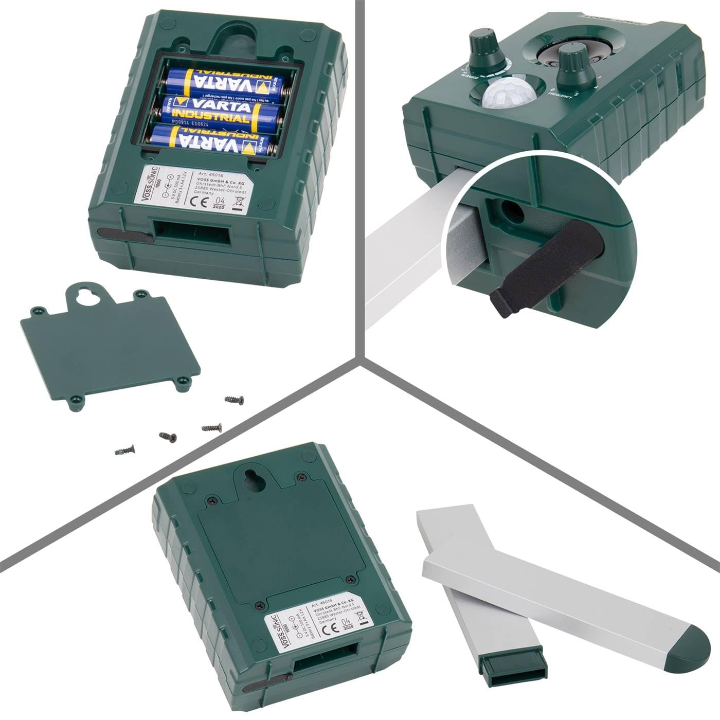VOSS.sonic 1000 Doppelpack 2X Ultraschallvertreiber Tiervertreiber Ultraschallabwehr Tierabwehr Vertreibung durch Ultraschall und Alarm
