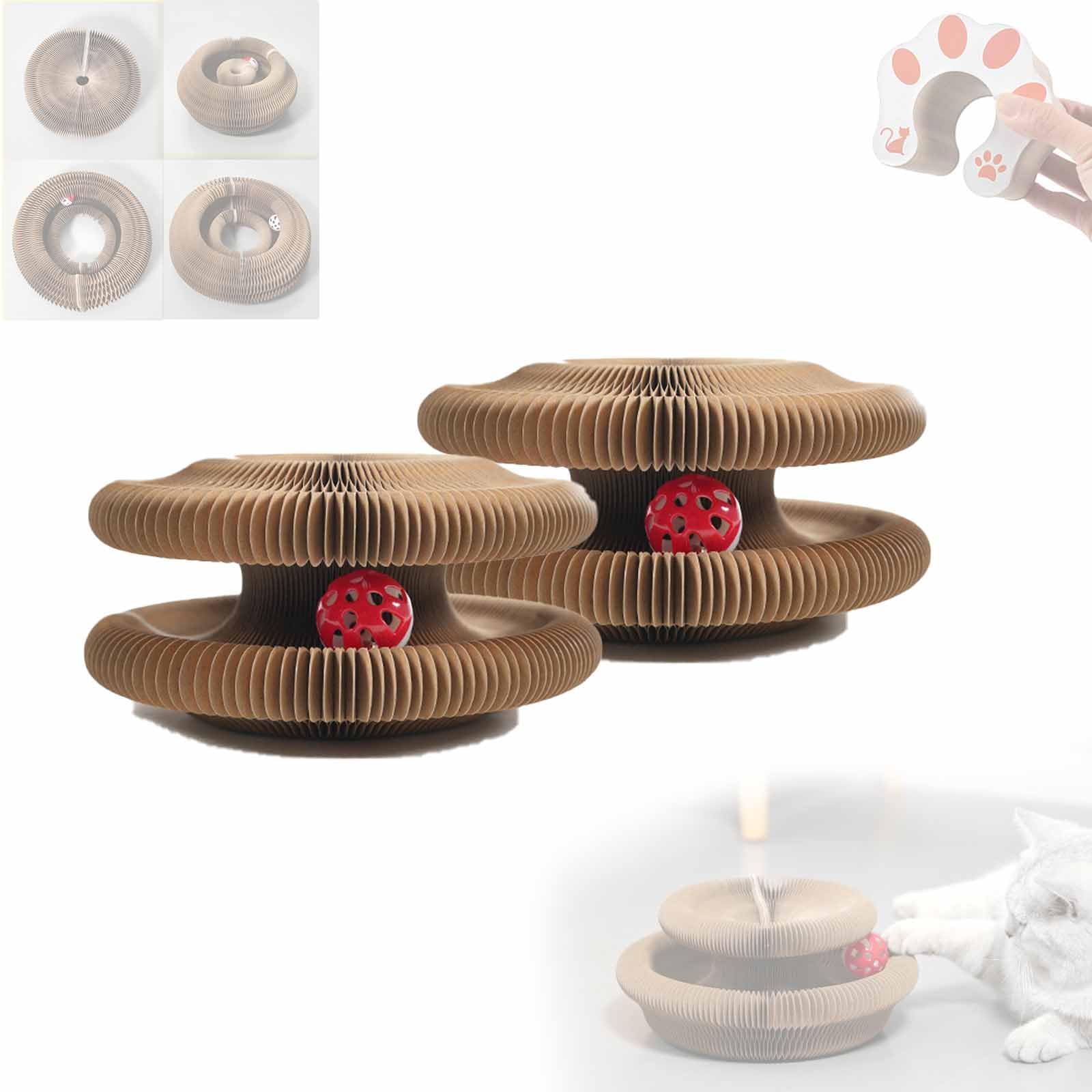 Kitty Cat Kurlz Toy, Magic Organ Cat Scratcher, Cat Accordion Toy, Accordion Cat Toy, Magic Organ Cat Scratch Board, Foldable Cat Ball Track Physical