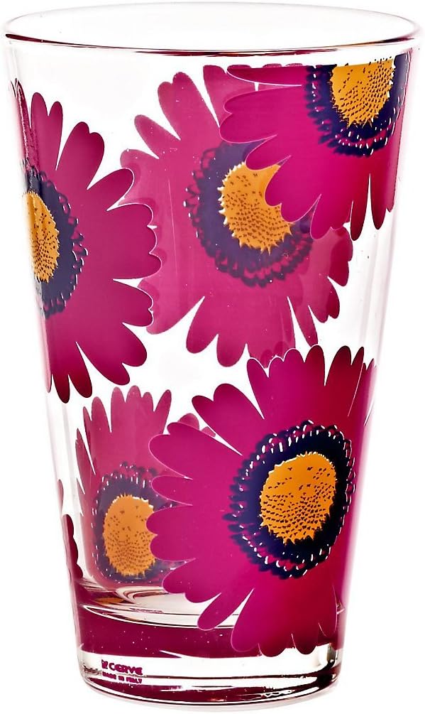 Long Drink Glass Water Glass Nadia Pink with Motif 310 ml Height 12.5 cm Modern Timeless Style