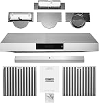 Hauslane Under Cabinet Range Hood 30 Inch, Ducted Stainless Steel Kitchen Hood, 6 Speed Vent Hood 30 Inches with Touch Panel, LED Stove Vent Hood for Kitchen, PS18