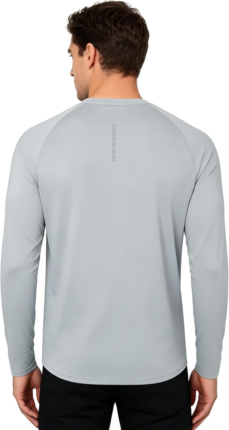 3 Pack Men's UPF 50+ Sun Protection Shirts Long Sleeve UV Running Fishing Shirt Rash Guard Swim Shirt for Men Quick Dry