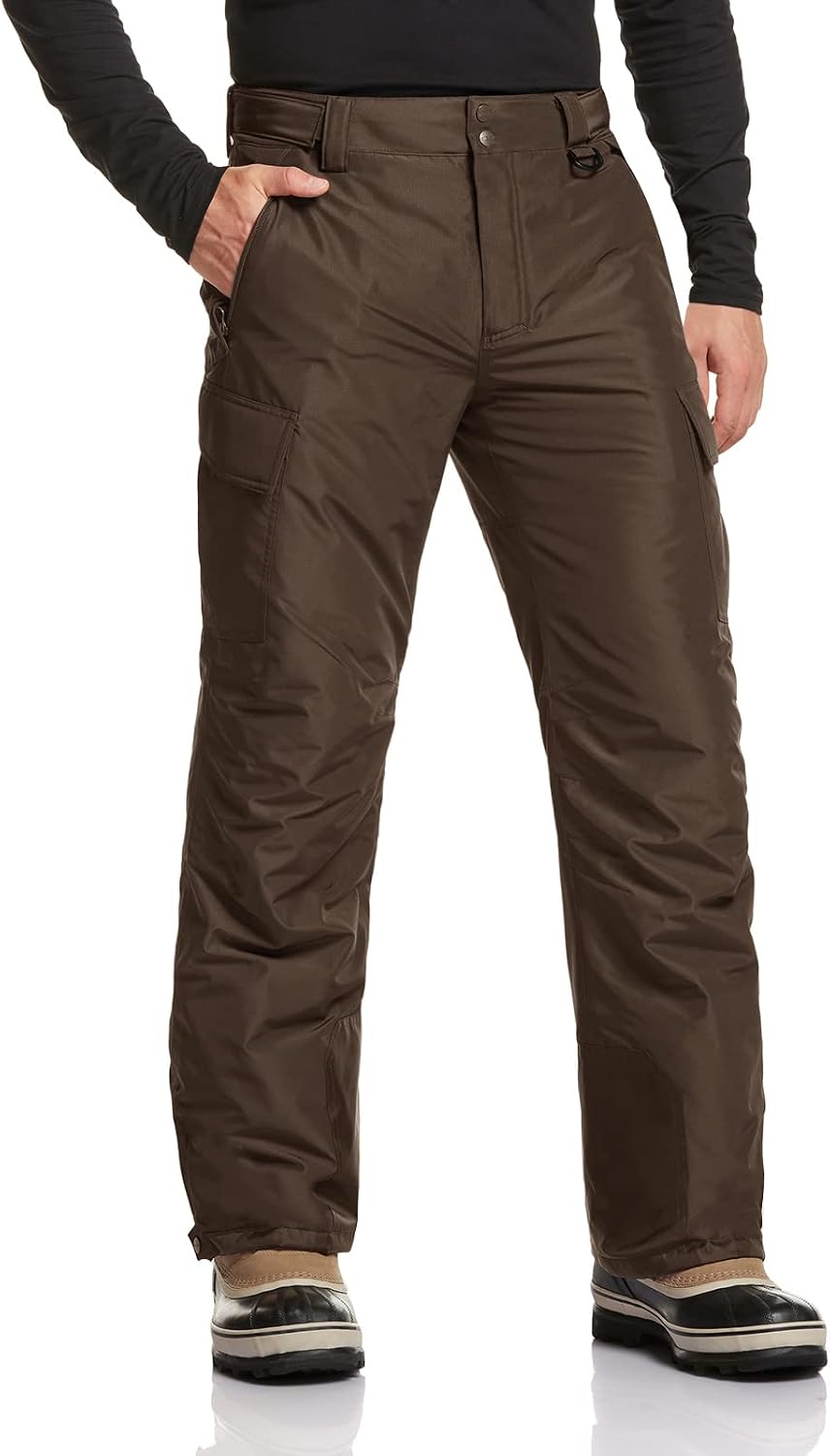 TSLA Men's Winter Snow Pants, Waterproof Insulated Ski Pants, Ripstop Windproof Snowboard Bottoms
