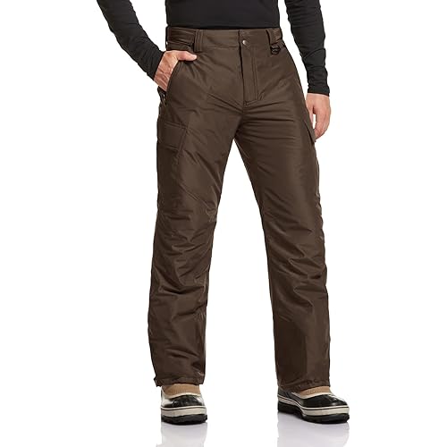 TSLA Men's Winter Snow Pants, Waterproof Insulated Ski Pants, Ripstop Windproof Snowboard Bottoms