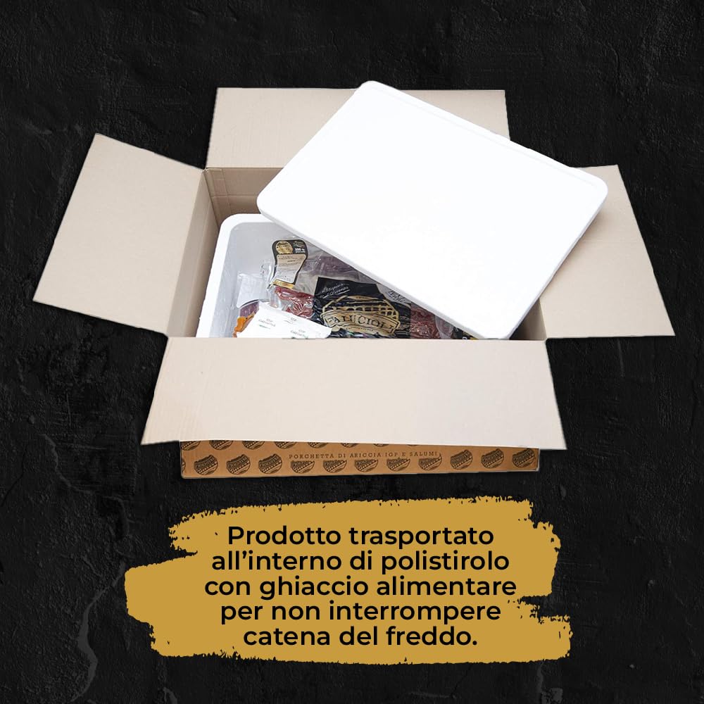 FA.LU.CIOLI 1917 - Porchetta Di Ariccia Igp 2Kg Sottovuoto, Tronchetto Di Porchetta Senza Glutine E Lattosio, Prodotto Artigianale, Senza Conservanti, Carne Di Maiale Selezionata, Prodotto Tipico