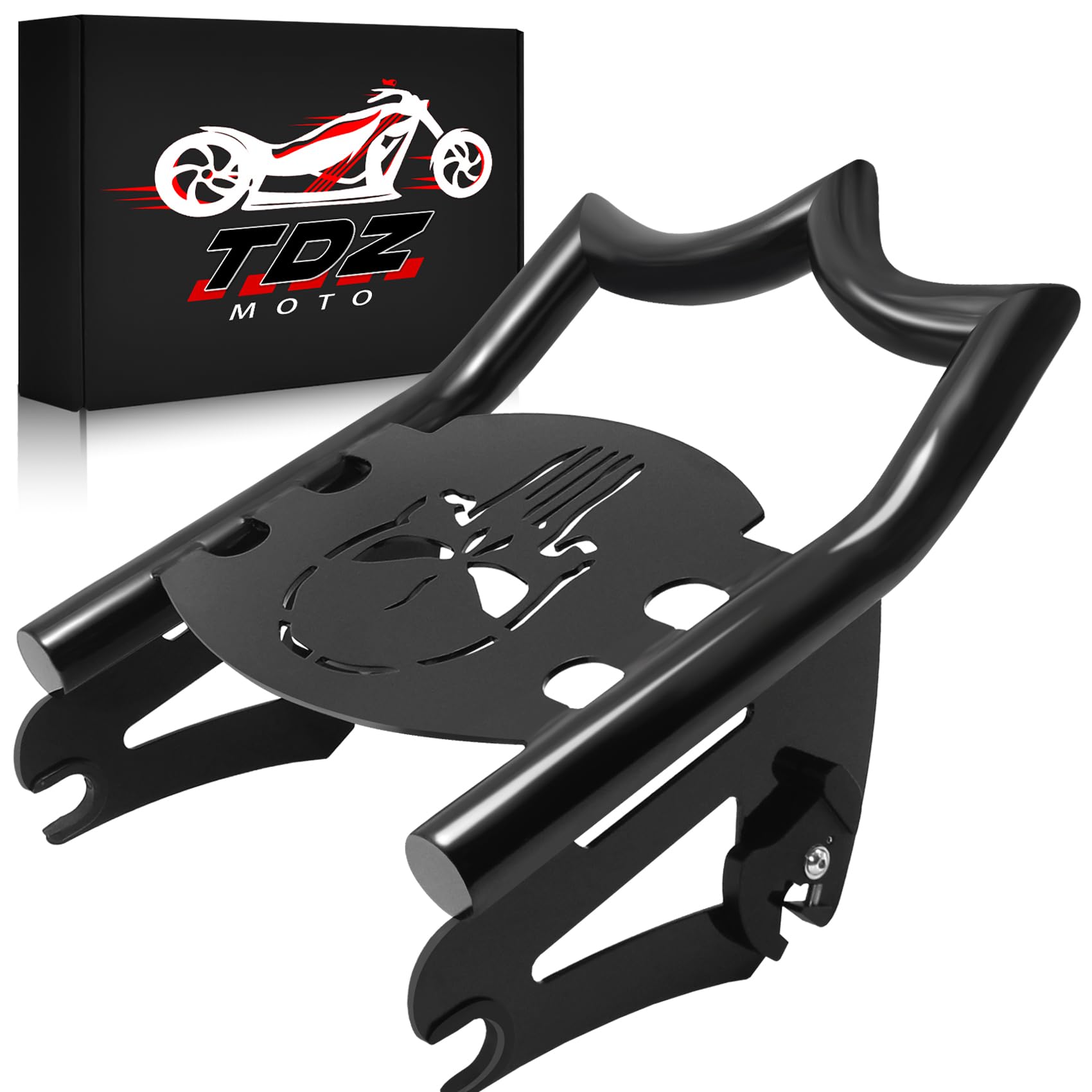 Detachable Luggage Rack for Harley Touring Street Glide Road King Road Glide Electra Glide 2009-2025 (D-09-25 Black Rack-2)