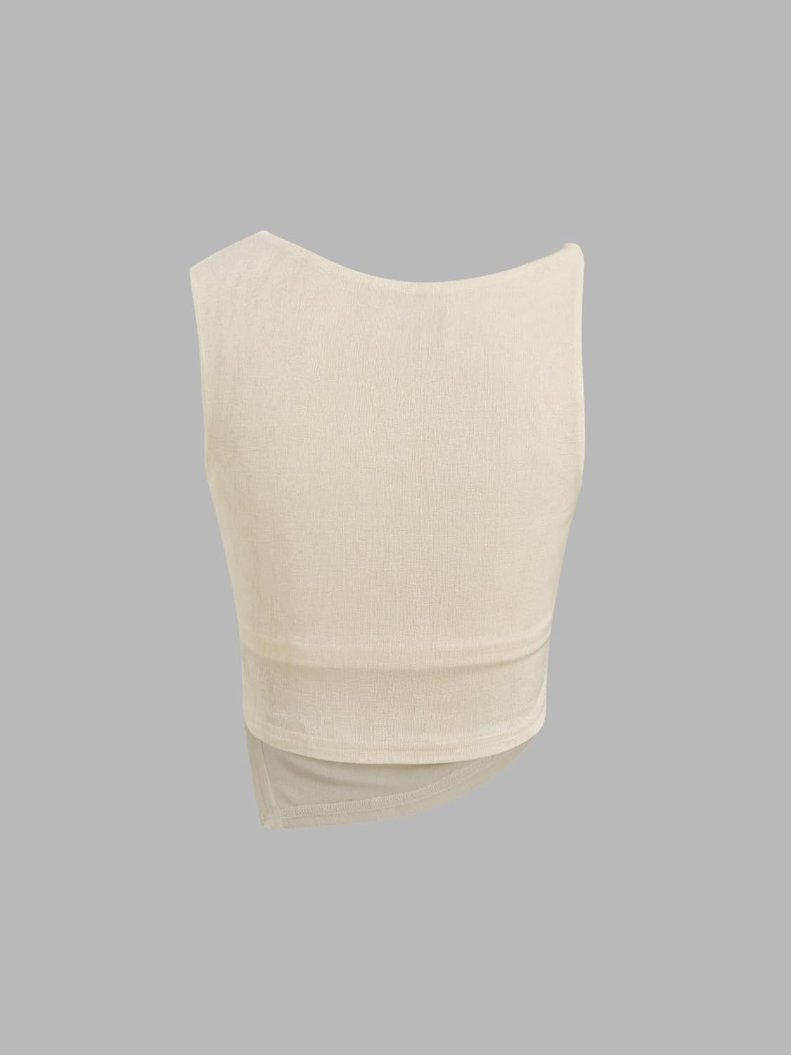 CIDER Tank Tops for Women Asymmetrical Neck Sleeveless Ruched Knit High Stretch Fit Trendy Tops - Image 6