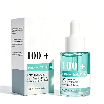 PDRN Serum Hyaluronic Acid Skin Care Hydrating & Radiant Salmon DNA | PDRN Hyaluronic Acid Capsule 100 Serum, Face Serum with Niacinamide & Beta Glucan for Moisture Plumping Dry Skin 1.014 fl. oz