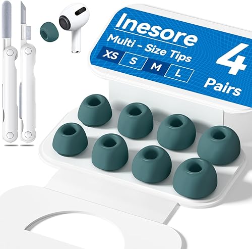 Miniatura 17 de 4 pares de almohadillas de repuesto para AirPods Pro de 2ª/1ª generación con caja de almacenamiento portátil y lápiz limpiador, orificio de Blanco