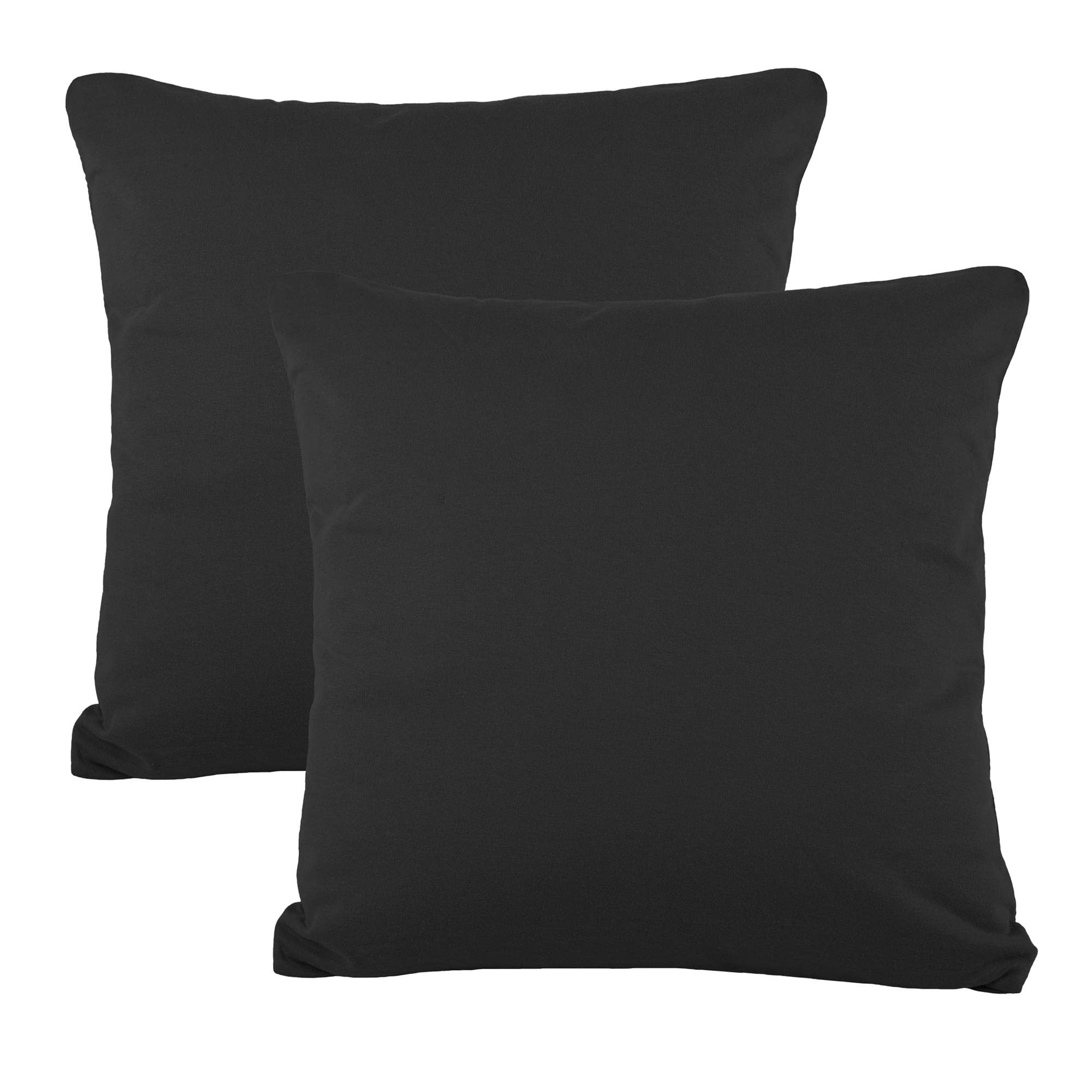 CelinaTex BeBasic Kissenbezug Doppelpack 40 x 40 cm schwarz Mikrofaser Dekokissen Bezug Jersey