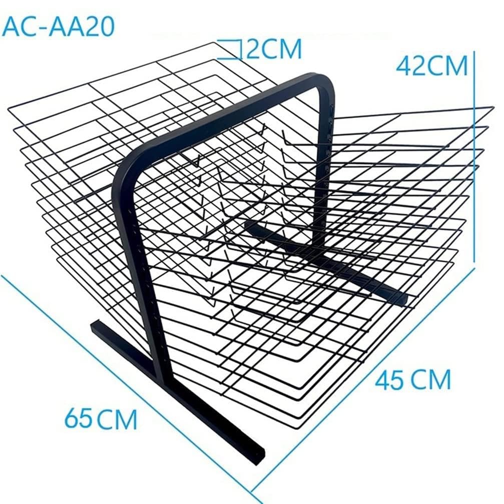 Stojak do suszenia artystycznego dla dzieci, 20-poziomowy metalowy stojak ekspozycyjny na papier A3/A4, kompaktowa stacja do suszenia biurka, trwały i zajmujący mało miejsca organizer do domu i studia