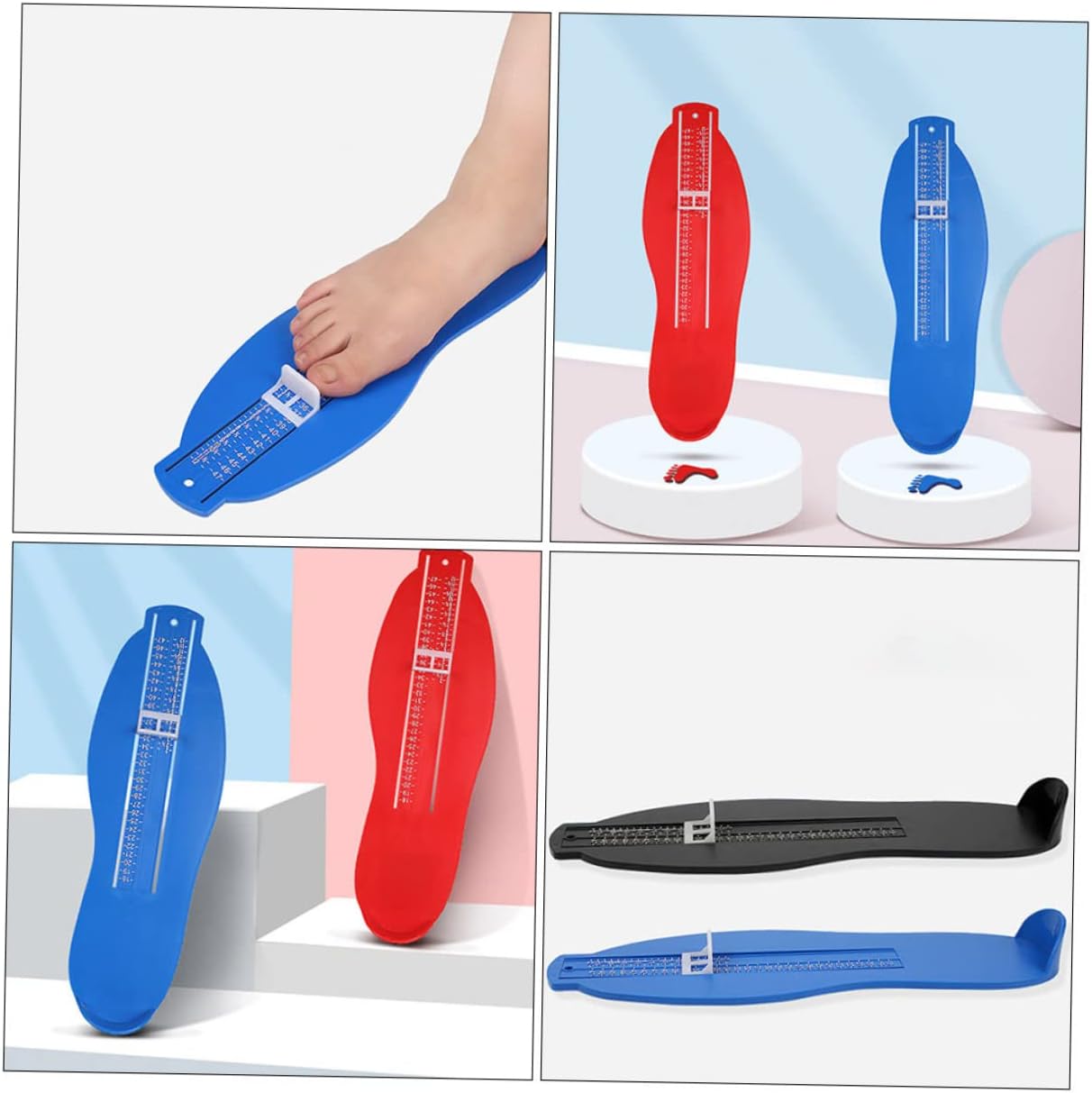 3-Piece Foot Gauge Measuring Ruler for Adults and Kids Accurate Foot Measuring Device for UK/EU Sizes Portable Shoe Sizer Tool Easy-to-Read Measurements