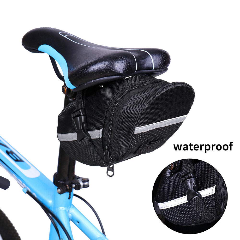 Kit di Attrezzi per Riparazione Bici e Set di Mini Pompe per la Manutenzione di Biciclette da Montagna - Attrezzo Multiuso 16 in 1 con manometro da 210 PSI, Borsa da Sella