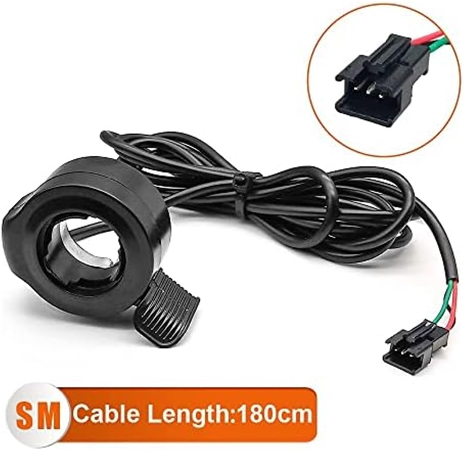 EBike 130X Acceleratore a pollice 24V 36V 48V 60V 72V DestroSinistro SM Connettore impermeabile, Controllo della velocità della bici elettrica, for accessori for scooter elettrici Acceleratore