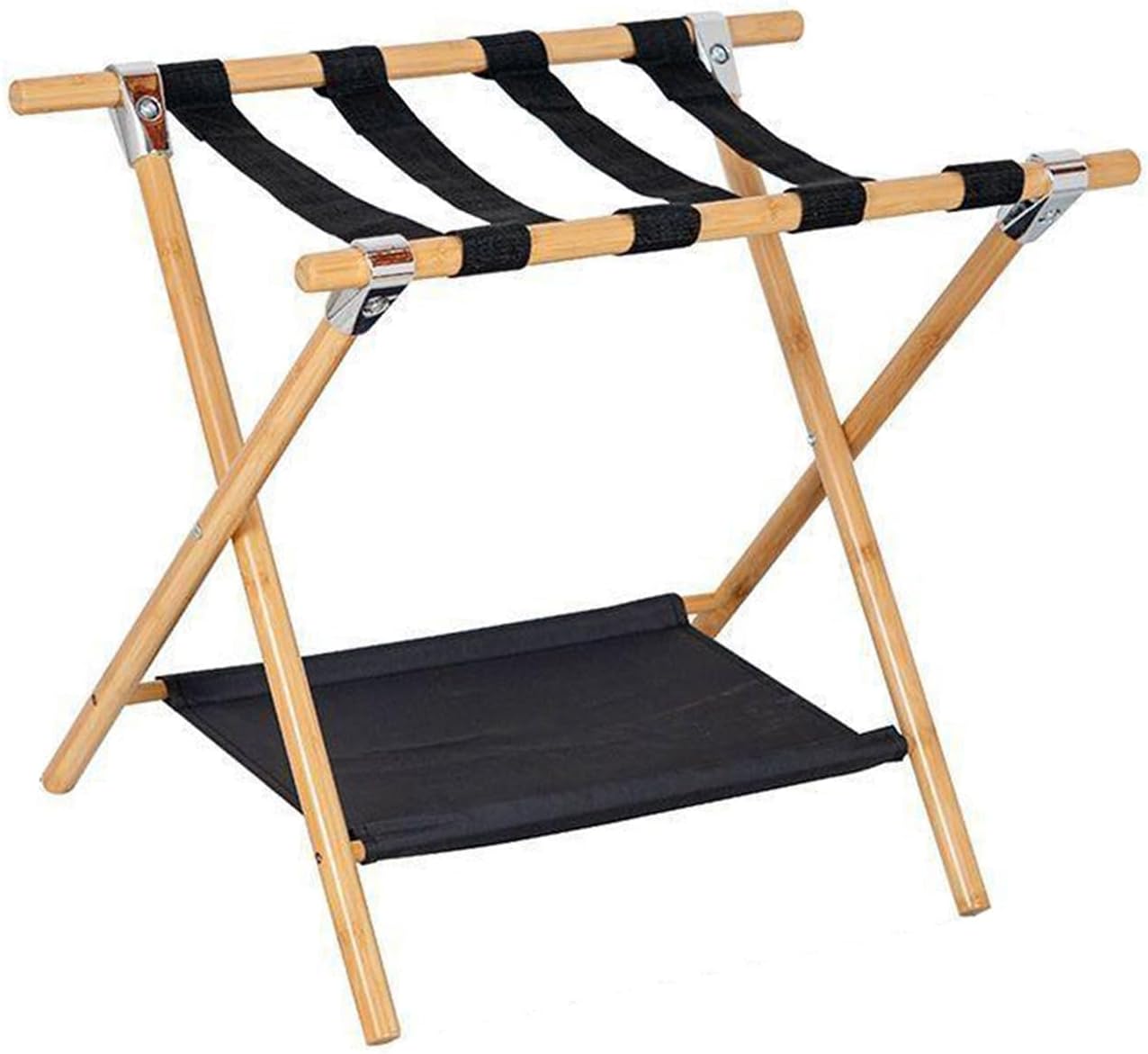 Wooden Luggage Rack, X-shaped Folding Luggage Rack, 110 Lbs Load Capacity, Suitable for Home and Hotel Bedroom Use