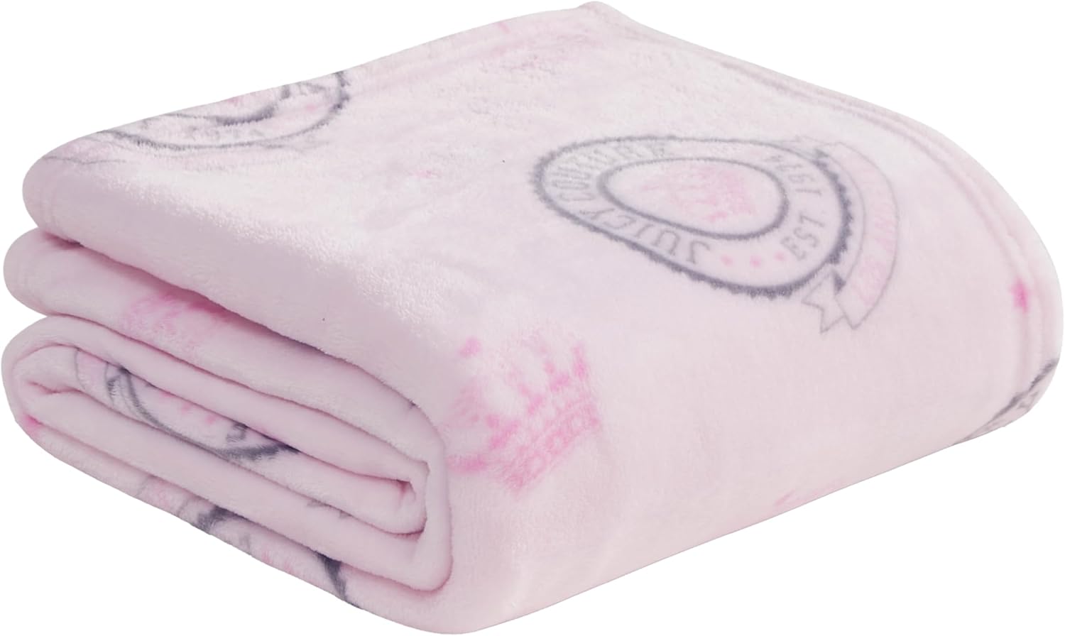 Juicy Couture - Throw Blanket, Juicy Emblem, Plush and Cozy, Decorative Blankets for Sofas, Chairs and Beds, Luxurious and Soft, Chic Home Decor, Measures 50" x 70", Pink