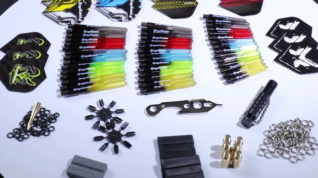 CyeeLife Dart Accessories Kit - 36 Flights, 18 Aluminum Shafts, Sharpener, Tool, Rings & Protectors